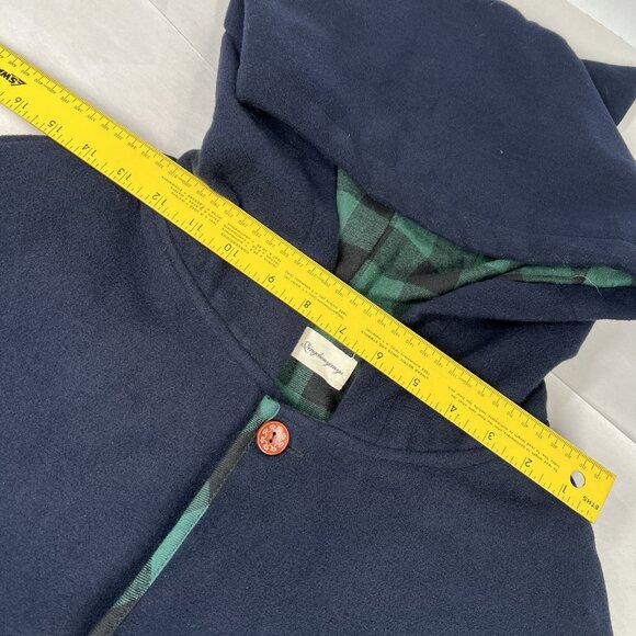 Cat Cloak Cape Ears Tail Cosplay Womens SMALL Wool Blue Green Plaid - Picture 5 of 9
